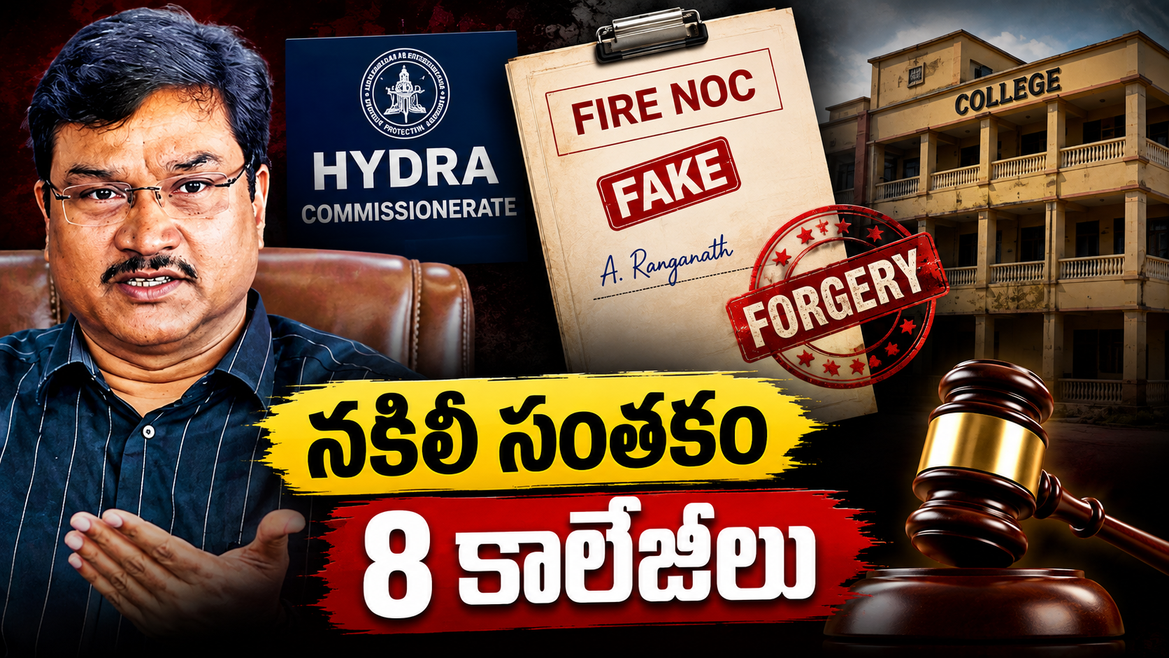 హైడ్రా కమిషనర్ రంగనాథ్ సంతకం ఫోర్జరీ.. 8 ప్రైవేట్ కాలేజీలపై కేసు నమోదు